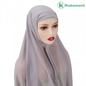 Instant Hijab with Cap Heavy Chiffon Jersey Hijab for Women Veil Muslim Fashion Islam Hijab Cap Scarf for Muslim Women Headscarf