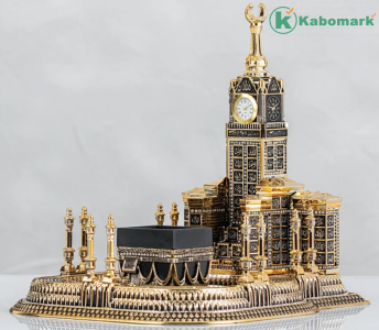 Large Kaba Haram Makki Home Decor Makkah with 99 Allah Names and clock tower comes in Silver & Gold Islamic Ornament Gift worth 90 pound