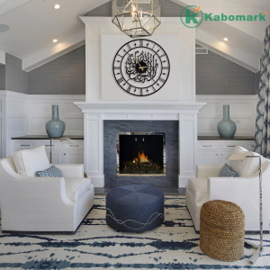 Kalima Shahada Metal Wall Clock with Roman Numerals; Wall Decor, Wall Art Islamic -24" Silent Arabic Calligraphy Clock Islamic Muslim Gifts