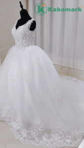 Charming Sweet Applique Lace Vintage Bridal Wedding Dress Princess V Neck Luxury Bead Gowns Vestido De Noivas Back Zipper Botton