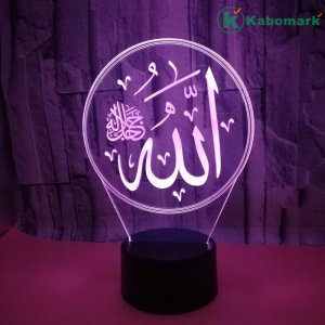 Muslim Allah 3D Night Light Islam Muhammad Home Decoration Lights 7 Color Change Remote Visual Bedside Sleeeping Lighting Gifts