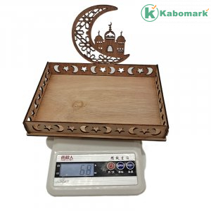 Eid Mubarak Wooden Food Tray Ornament Islamic Muslim Party Decoration for Home 2022 Ramadan Kareem Gifts Eid Al Adha Supplies