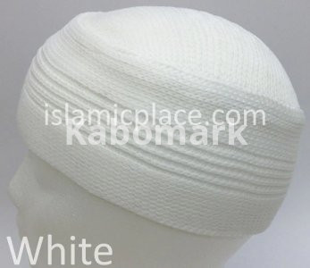 White - Elastic Knitted Indonesian Solid Kufi (original style)