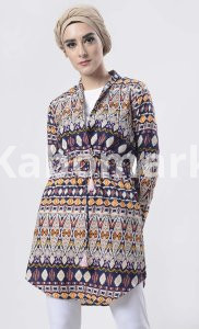 Abstract Printed Shrug Style Tunic