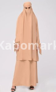 Isha Modest Sand Crepe Khimar Prayer Dress For Women