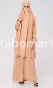 Isha Modest Sand Crepe Khimar Prayer Dress For Women
